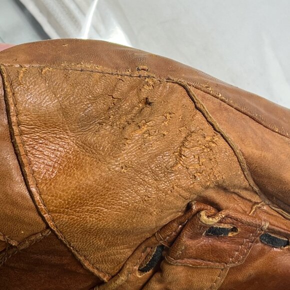 Vintage Patchwork Leather Purse Bag O Ring Shoulder Brown Boho Hippie Tan - Picture 3 of 11